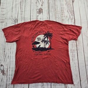 Old Key Lime House Lanatana Florida Red Short Sleeve Cotton T-Shirt Men's L